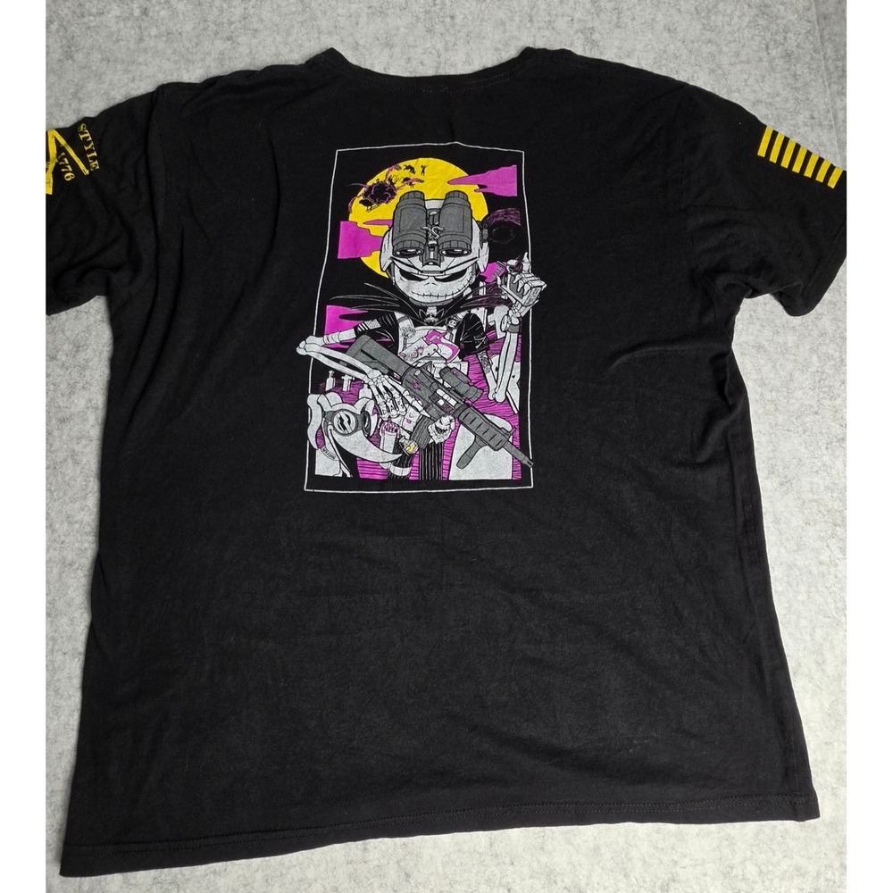 Grunt Style Tac Daddy Shirt Mens XL Black Graphic Tee Tactical Skeleton Punk Y2K